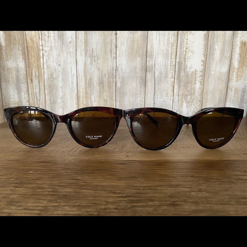 2 pair of New Cole Haan Polarized Tortoise Shell Sunglasses